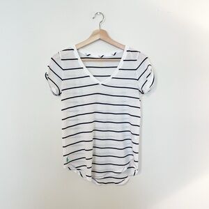 Polo Ralph Lauren White & Blue Striped Short Sleeve Tee